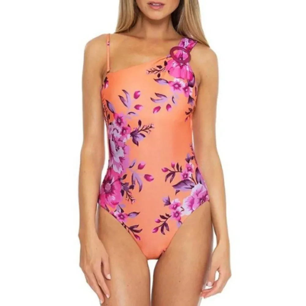 Becca Virtue In Full Bloom Arabella Floral Print One Shoulder One Piece … - Picture 7 of 14